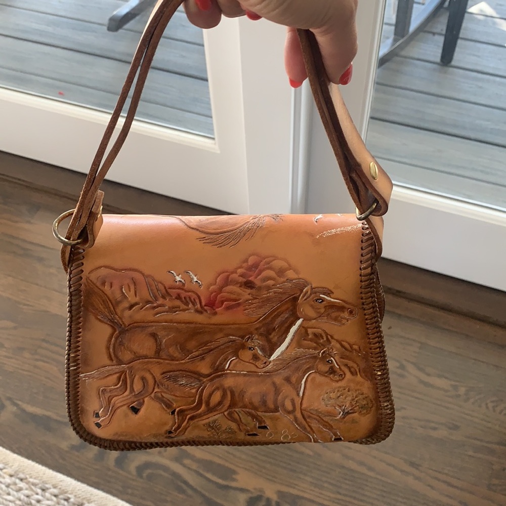 Vintage western leather purse- amazing condition